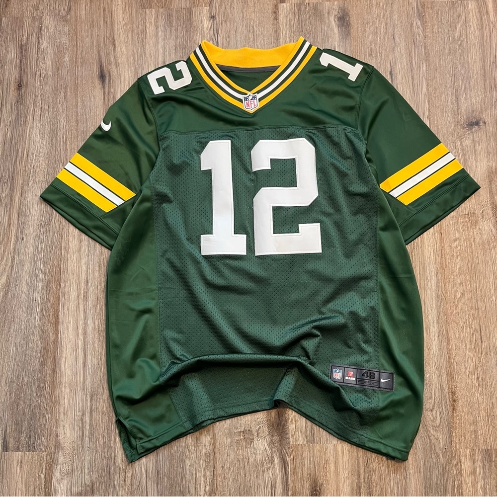 NFL Aaron Rodgers Jersey 12 Green Bay Packers Nike On Field Size XL